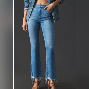Paige NWOT Claudine High-Rise Flare Darling w/ Siesta Raw Hem Denim Jean